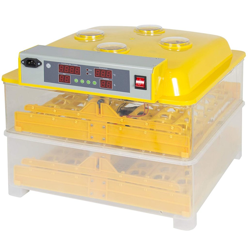 96 capacity fully automatic egg incubator with LED display and digital controllers
