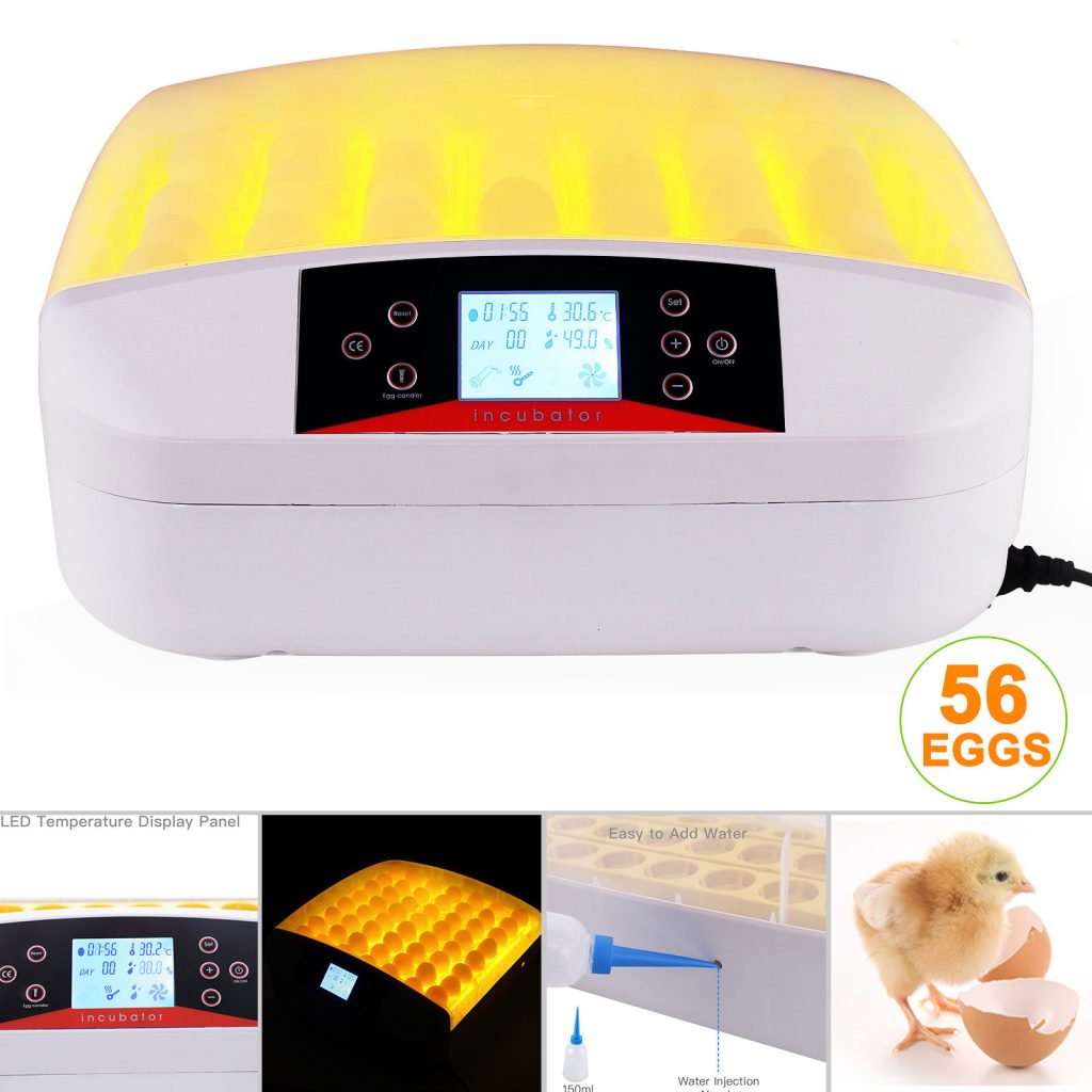 56 digital brand new automatic egg incubator with LED display for temperature,humidity and count down
