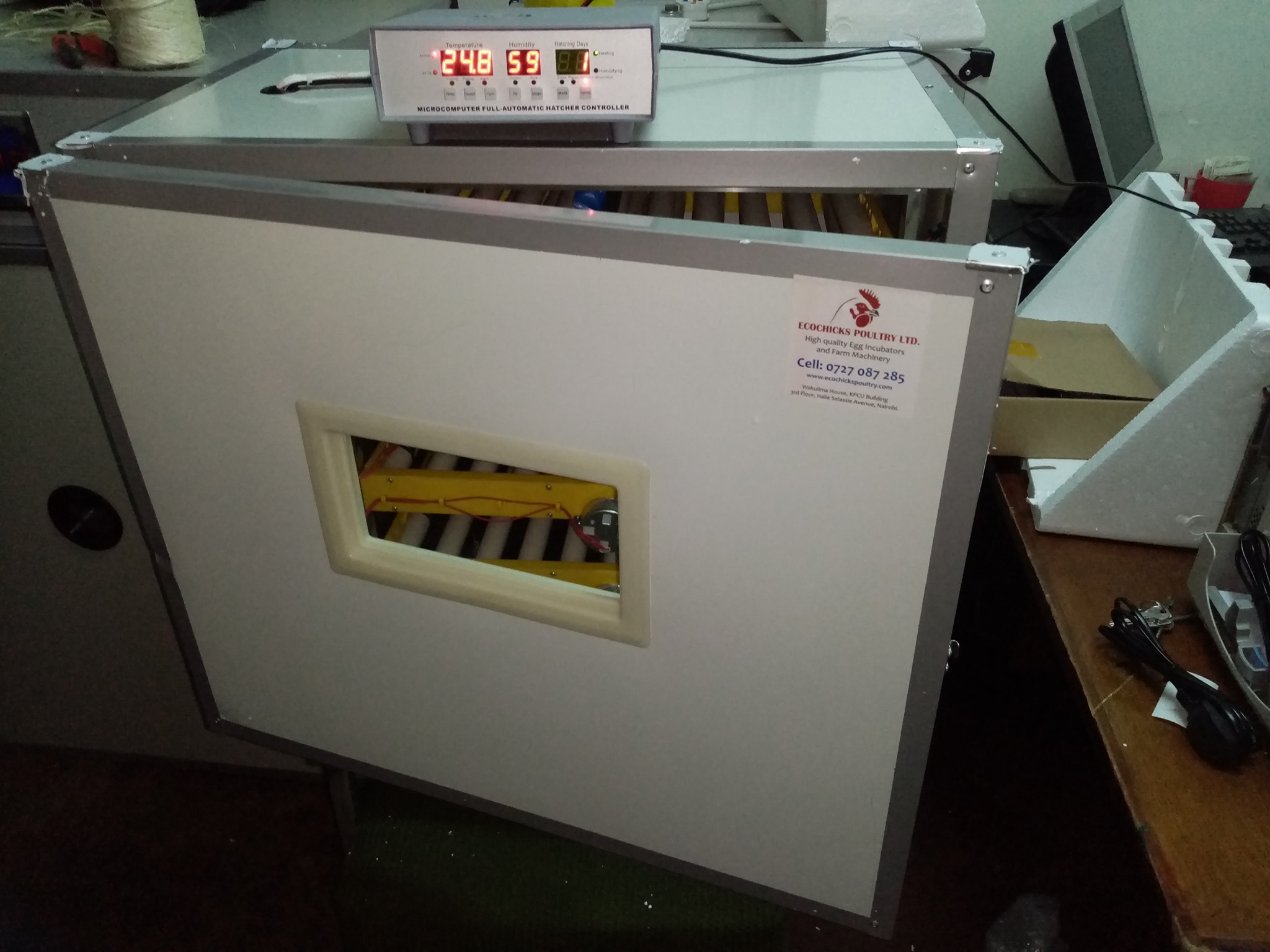 Egg Incubator Fully Automatic Hatching Machine 300 Egg Incubator Metal Ecochicks Poultry Ltd