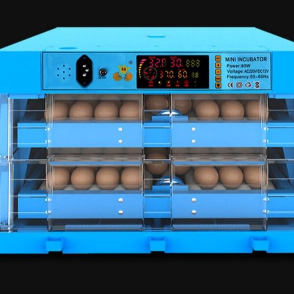 Egg Incubator 128 Eggs Fully Automatic Poultry Hatcher Machine with Led Candler Egg Turning and Temperature Control for Hatching Chicken Duck Goose Quail