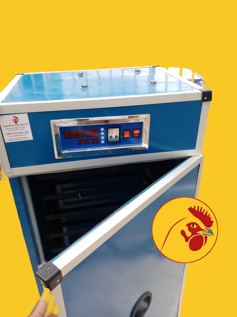 Incubator 528 Eggs 6 Egg Shelves 400 W LED Light Automatic Tilt.