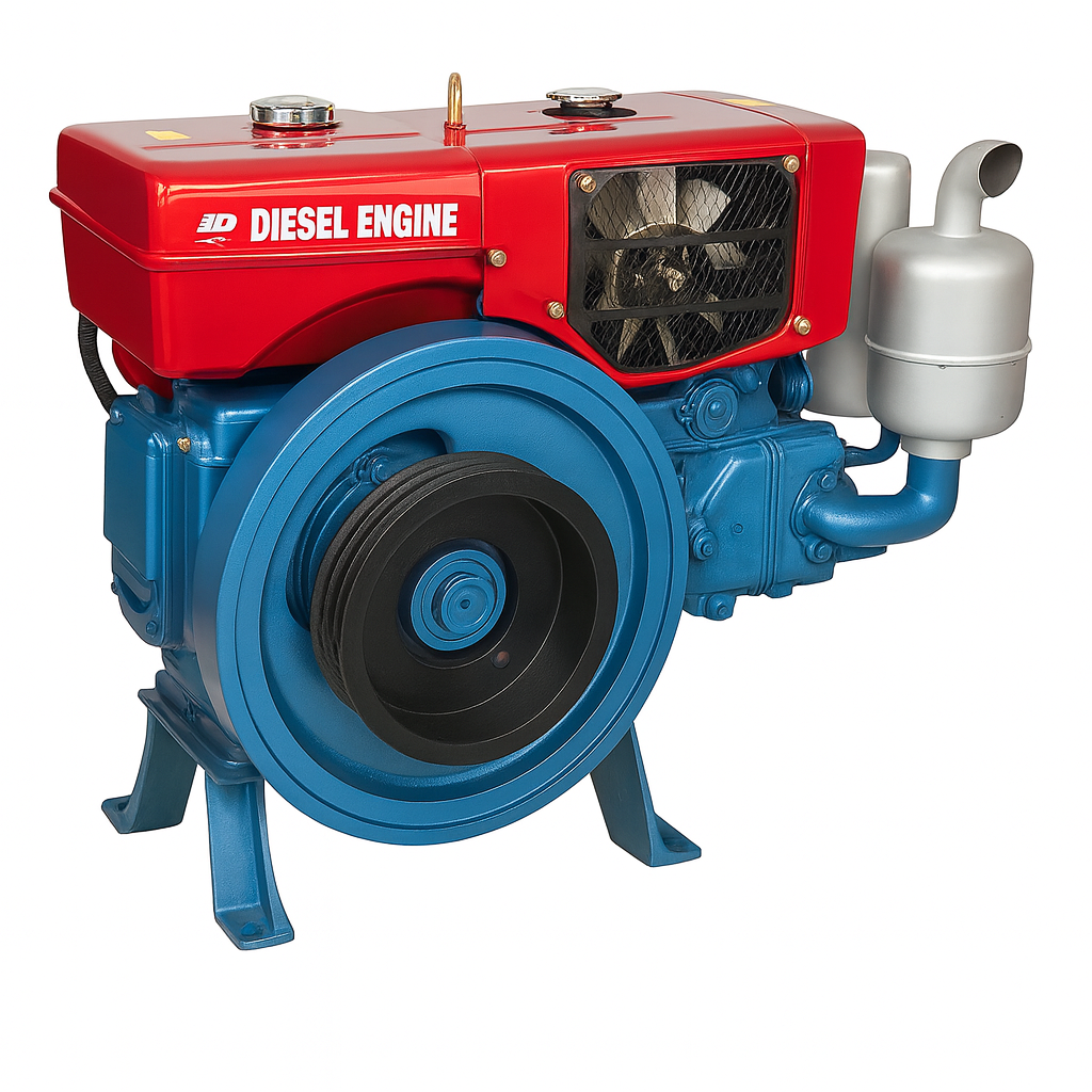18HP JD Jiadi Radiator Diesel Engine JD1105N – Water Cooled, Manual Start