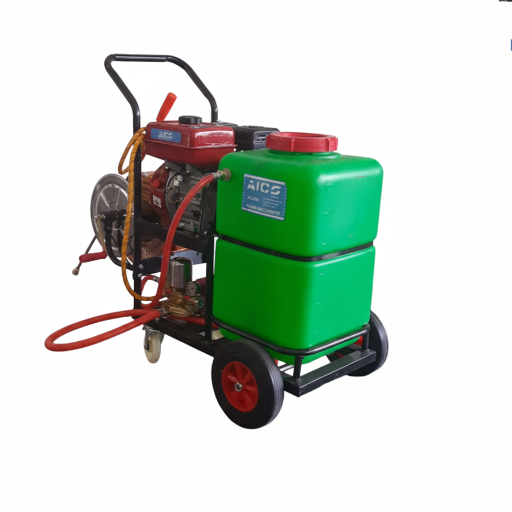AC608 8HP 60L Aico Japan Trolley Sprayer – Yellow, 50m Pipe